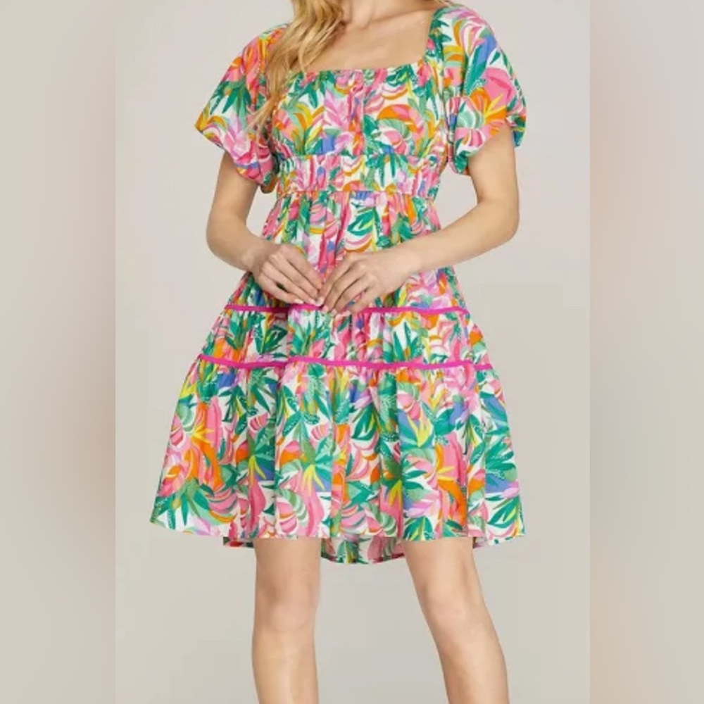 She & Sky floral dress. size Large